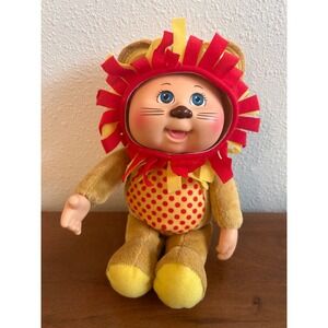 Cabbage Patch Kids Cuties Lion Plush Doll Tan Red Yellow Polka Dot Mane CPK